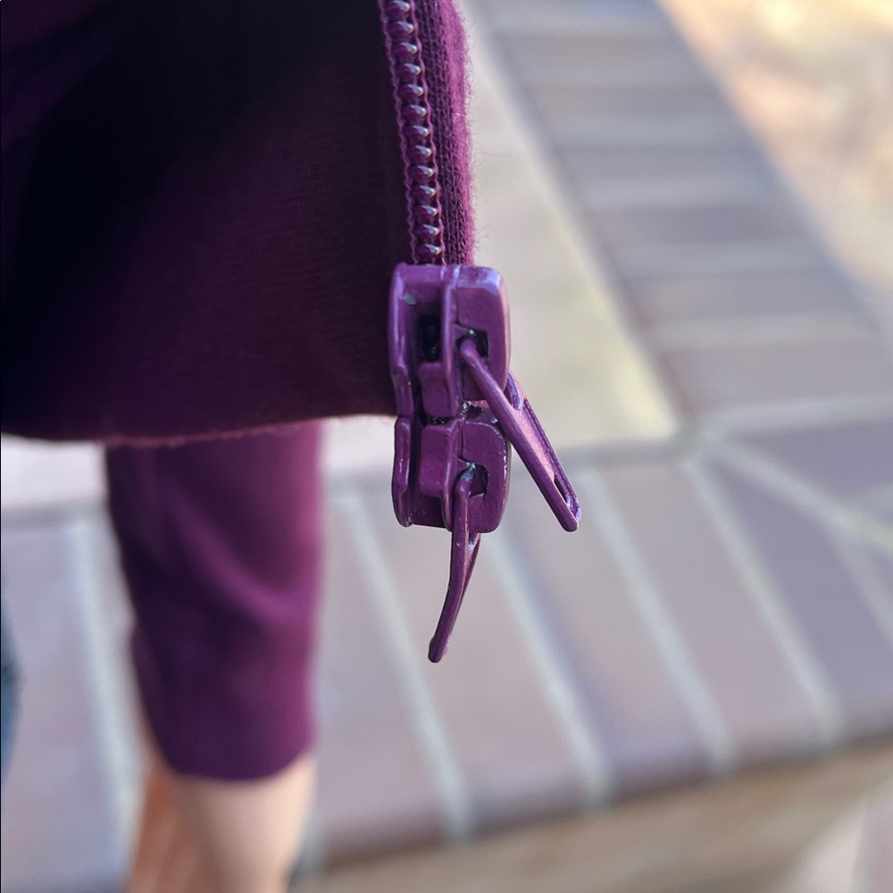 Plum zip front knit jacket - Picture 5 of 7